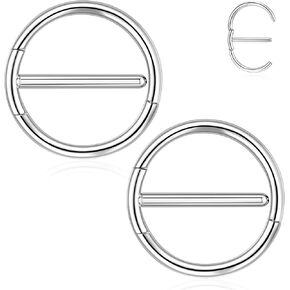 PEAKLINK 14G Nipple Clicker Ring 14mm Nipple Piercing Jewelry 316L Stainless Steel Nipple Barbell Silver Gold Nipple Straight Bars Round Nipple Piercing Jewelry for Women