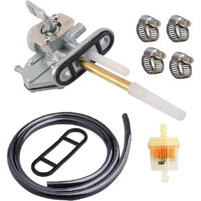 LT80 Fuel Petcock Shut Off Tank Switch w/Fuel line Fits For Suzuki LT80 LTZ250 LTF300F, Kawasaki Vulcan 750 VN750, Yamaha YFM250 350 etc ATV Quad