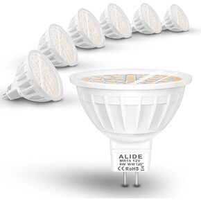 ALIDE 10Pack GU10 LED Light Bulbs Dimmable 50watt Equivalent, 2700K Soft Warm Light GU10 Bulb Replacement for Recessed Track Lighting, 5W LED Bulbs with 120°Flood Wide Beam for Kitchen, Range Hood