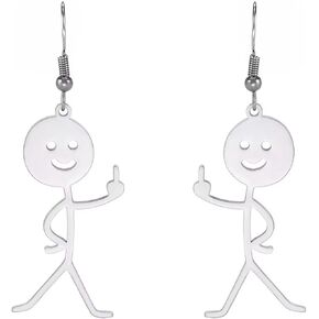 Cute Doodle Dangle Drop Earrings Popular Hand Gesture Earrings Statement Jewelry Suitable for Women and Girls