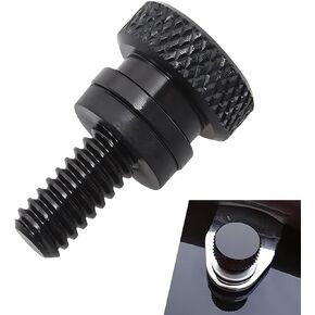 1 PC Car Seat Screws, M6 Billet CNC Alloy Side Knurled Anti-Slip Pattern Design Fastening Screws, Auto Installation Fixing Replacement Accessories, Compatible with Harley Davidson (Black)