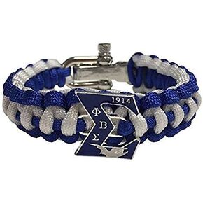 Phi Beta Sigma Fraternity Paracord Survival Bracelet With Adjustable Clasp