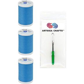 Coats & Clark Sewing Thread Dual Duty XP General Purpose Poly Thread 250 Yards (3-Pack) Black Bundle with 1 Artsiga Crafts Seam Ripper S910-0900-3P