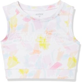 GUESS Girls' Big Print Stretch Microfiber Active Top