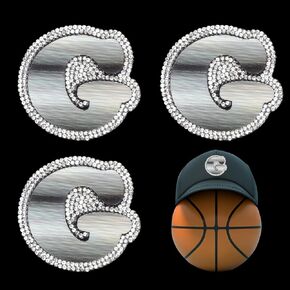 3 Pcs Single Alphabet in 26-Letters Laser Effect Rhinestones Hotfix A-Z Iron On Patches Glitter Applique for Clothing Jackets Backpack Hats Caps(Black-S)