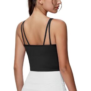 THE GYM PEOPLE Women's Longline Sports Bra Removable Padded Wireless Workout Yoga Tank Tops