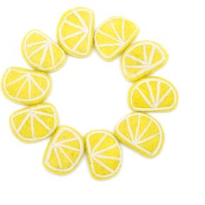 جلاسيارت وان شرائح الليمون من الصوف للديكور والحرف اليدوية - 10 قطع | شرائح ليمون صناعية وهمية للمنزل، المكتب، المحلات التجارية، الإكسسوارات، حلوى الدعامة، إكليل الصيف | فكرة هدية رائعة وكموزع للروائح العلاجية in Kuwait