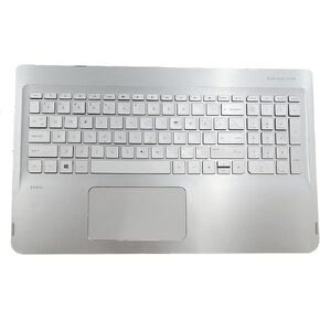 Replacement Laptop Upper Case Palmrest Backlit Keyboard Assembly Part for for HP Envy 15-w113cl X360 M6 15-W105WM 15T-W200 15-W110NR 15 W M6-W 807526-001 Sliver