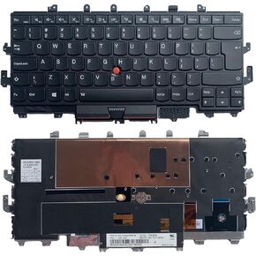 Laptop Replacement US Layout with Backlight with Pointer Keyboard for Lenovo ThinkPad X1 Yoga 1st gen 20FQ 20FR 2016 Black Frame 000PA054 00PA042 NSK-Z80BW SN20H34910 SN20H34951