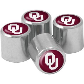 NCAA Oklahoma Sooners Metal Tire Valve Stem Caps, 4-Pack