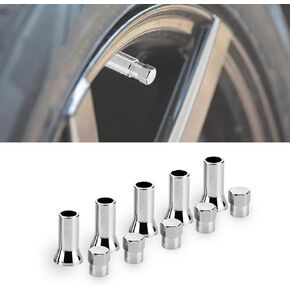 HAOBO TR413 - Universal TPMS Chrome Valve Stem Sleeve Covers and Cap Dress Up Kit- Set of 5, FITS All TPMS Rubber Valve Stems for All Make and Model Cars and Trucks with TPMS Sensors