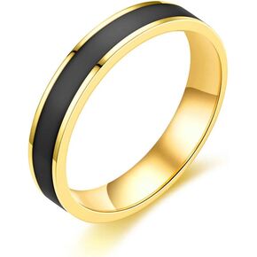 Women's 4MM Stainless Steel Promise Eternal Ring Epoxy Enamel Wedding Band Comfort Fit