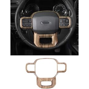 Savadicar Red Carbon Fiber Interior Accessories - Steering Wheel Trim Cover for Ford F150 (2021-present) - Premium Texture Interior Decor Upgrade Option, 1 PC