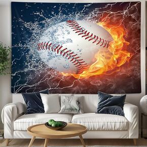 JAWO Baseball Tapestry Wall Decor Sports Art Tapestry For Boys Bedroom Living Room College Dorm Home Decor 60x40 Inches