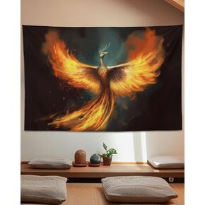 QEOPGNE Wall Tapestry for Bedroom Majestic Rising Phoenix Fantasy Fire Bird Flags Tapestry for Room Living Room Wall Decor Large Wall Art Tapestries 30"x40"