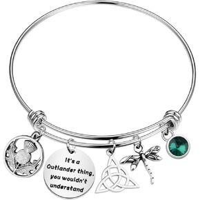 Sassenach Bracelet Scottish Thistle Inspired Jewelry It’s a Out Lander Thing TV Movie Gifts for Fans Merchandise