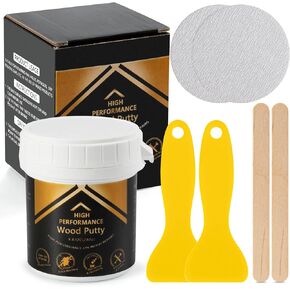 Deuvuo Black Wood Filler Putty, High-Performance Black Wood Filler Paste kit - Quickly Fix Wood Cracks and Blemishes with Wood Hole Filler - Paintable, Stainable, Sandable & Quick Drying - 9.87 Ounce