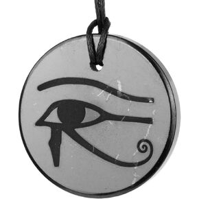 Shungite Pendants, Necklace and Amulets - Made of Authentic Russian c60 Stone - Engraved - 1.4 inches - Round Shape