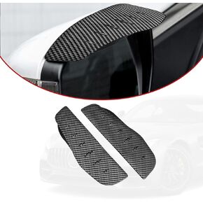 2 PCS Mirror Rain Visor Eyebrow, Waterproof Auto Side Rear View Mirror Guard, Carbon Fiber View Mirror Cover, Exterior Accessories Fit for Most Car, Van and SUV (PVC Transparent)