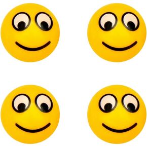 SaiDian 4Pcs Air Valve Stem Cover Smile Face Ball Tire Wheel Cap for Car Truck Bike Yellow