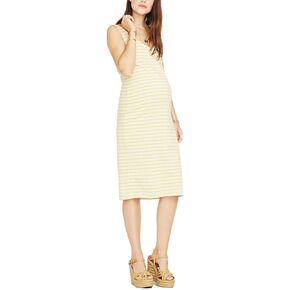 مجموعة هاتش | فستان جيرسيه بدون أكمام بطول الركبة متوسط ​​الوزن للحوامل، كاجوال | فستان باتو تانك in Kuwait