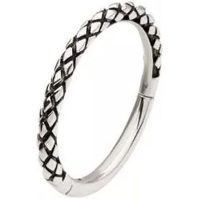 Pierced Owl 16GA 316L Stainless Steel Snake Skin Pattern Hinged Segment Ring