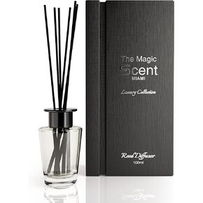 ناشر رائحة القصب الأبيض للمنزل - ناشر رائحة زخرفية فاخرة مع قصب من الألياف الممتازة لتوزيع لطيف يدوم طويلاً - رائحة طبيعية وخالية من السموم مستوحاة من فندق 1، ميامي in Kuwait