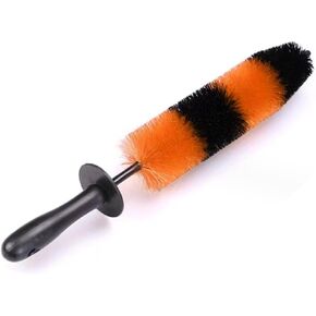 Master Car Wheel Brush, 16" Long Soft Bristle Car Wheel Rim Cleaner Brush, Easy Reach Wheel and Rim Detailing Brush, Car Washing Brush Tire Detail Brush for Wheel Rim Exhaust Tips (Orange & Black)