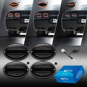 Vette Lights 1997-2004 C5 Corvette Smoked Lens G3 Laser LED Tail Lights W/Hyper-Flash Harness