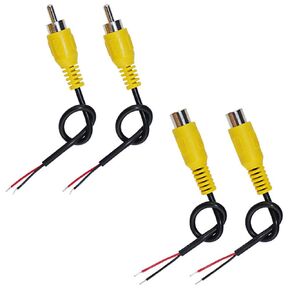 4Packs Speaker Wire RCA/AV Audio Both Male & Female Plug Jack Connector Adapter to Bare 24AWG 6inch Wire Open End Pigtail Audio Video Lotus Plug Repair Cable