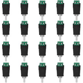WMYCONGCONG 20 PCS Phono RCA to AV Screw Terminal Connector Phono Plug Solderless Converter Audio Video Speaker Wire Connectors for CCTV Applications