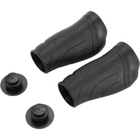 Bike Handlebar Grips Bicycle Bar End Rubber Short & Long Combination Brake Handle Sleeve(2Short-Black)