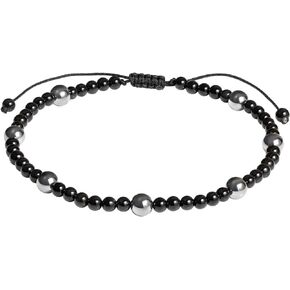 Black Agate/Terahertz Adjustable Ankle Bracelets for Women Spiritual Real Crystals Beaded Anklet Handmade Beach Foot Simple Jewelry