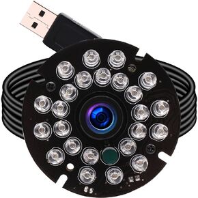 1080P Day Night Vision USB Camera Module IR Infrared Webcam Board 3.6mm Lens Wide Angle PC Camera Mini UVC USB2.0 Lightburn Camera High Speed 100fps Industrial Video USB with Camera for Computer