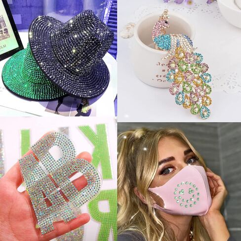 Honbay 1440 Pieces SS20 5mm Hotfix Rhinestones Sparkly Flatback Rhinestones Round Crystal Gems (Black) in Saudi Arabia
