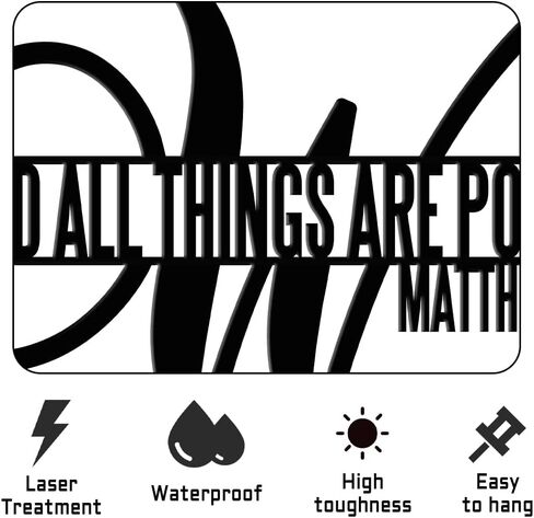 مع الله، كل الأشياء ممكنة، ديكور جداري معدني، ديكور جداري مسيحي، آيات الكتاب المقدس، علامات يسوع، مكتب المنزل، غرفة المعيشة، ديكور معلق. (16 × 10 بوصة) in Kuwait