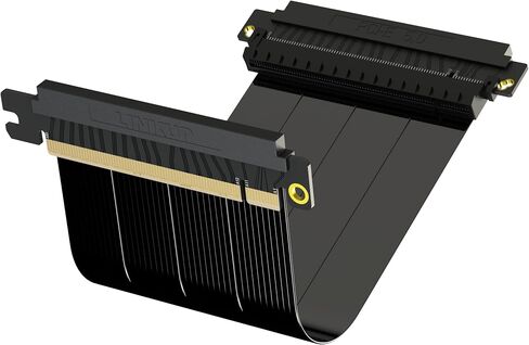 LINKUP - AVA5 PCIE 5.0 Riser Cable | Future Proof for Gen 5 GPU Vertical Mount | x16 128GB/s Speed | Compatible with PCIe 4.0 | Designed for ITX | Single Reverse Straight, Black 27cm in Saudi Arabia
