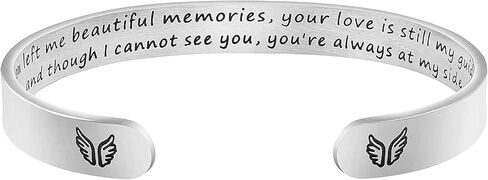 هدية تذكارية من JoycuFF لفقدان من أحببت هدية فراشة للأم المفقودة والأب من الفولاذ المقاوم للصدأ مجوهرات منقوشة تقول أنك تركت لي ذكريات جميلة، حبك هو دليلي... in Kuwait