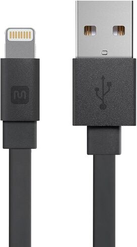 Monoprice Apple MFi Certified Flat Lightning to USB Type-C Rapid Charge and Sync Cable - Tangle Resistant, Aluminum Connectors, 18 Watt PD, 6 Feet, White in Saudi Arabia
