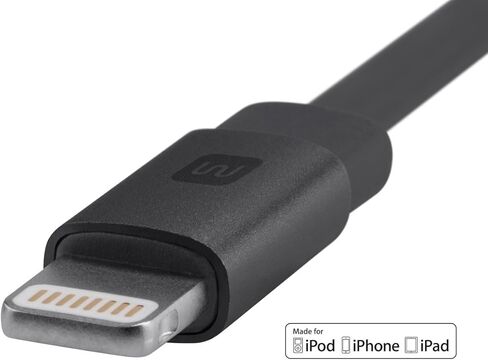 Monoprice Apple MFi Certified Flat Lightning to USB Type-C Rapid Charge and Sync Cable - Tangle Resistant, Aluminum Connectors, 18 Watt PD, 6 Feet, White in Saudi Arabia