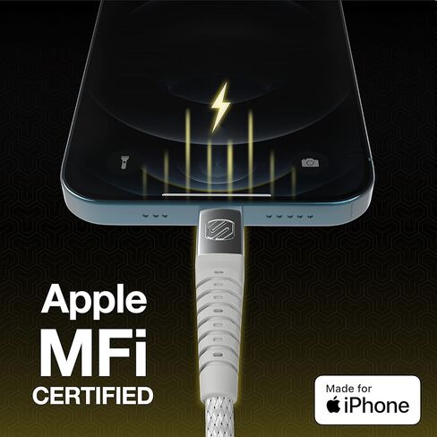 Scosche Ci4B4SG-2PKBP0 MFi Certified USB-C to Lightning Cable | Fast Charging Braided Cord for Apple iPhone 14/13/12/11, iPad, AirPods Pro, Apple iPhone Charger, 4ft., Space Gray (Pack of 2) in Kuwait