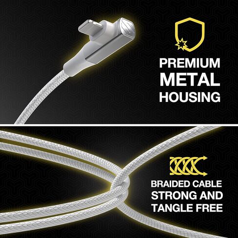 Scosche Ci4B4SG-2PKBP0 MFi Certified USB-C to Lightning Cable | Fast Charging Braided Cord for Apple iPhone 14/13/12/11, iPad, AirPods Pro, Apple iPhone Charger, 4ft., Space Gray (Pack of 2) in Kuwait