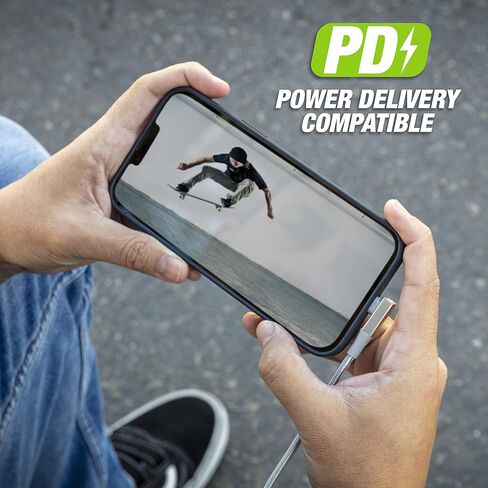 Scosche Ci4B4SG-2PKBP0 MFi Certified USB-C to Lightning Cable | Fast Charging Braided Cord for Apple iPhone 14/13/12/11, iPad, AirPods Pro, Apple iPhone Charger, 4ft., Space Gray (Pack of 2) in Kuwait