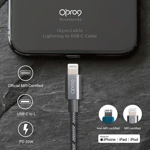 Opro9 iPhone USB C to Lightning Fast Charging Cable (6FT) - PD 20W, Apple MFi Certified Charger Cord, Nylon USBC to Lightning Cable for iPhone 14 13 12 11 Pro Max Xr Xs 8 and More (Hunter Green) in Kuwait