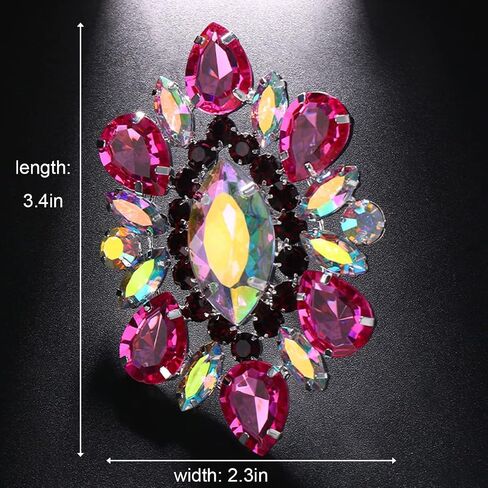 STONEFANS Purple Oversize Rhinestone Statement Rings for Drag Queen Wedding Crystal Finger Ring Costume Jewelry in Saudi Arabia