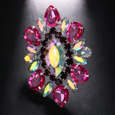 STONEFANS Purple Oversize Rhinestone Statement Rings for Drag Queen Wedding Crystal Finger Ring Costume Jewelry in Saudi Arabia