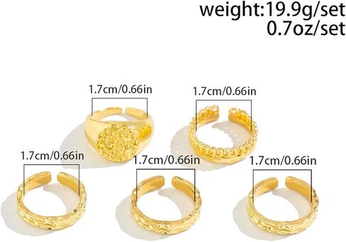 خواتم قبة ذهبية مكتنزة للنساء الذهب والفضة حلقة سميكة قابلة للتعديل فضة مكتنزة مفتوحة قبة بيان خواتم هندسية منحنية الحد الأدنى خواتم بسيطة in Kuwait