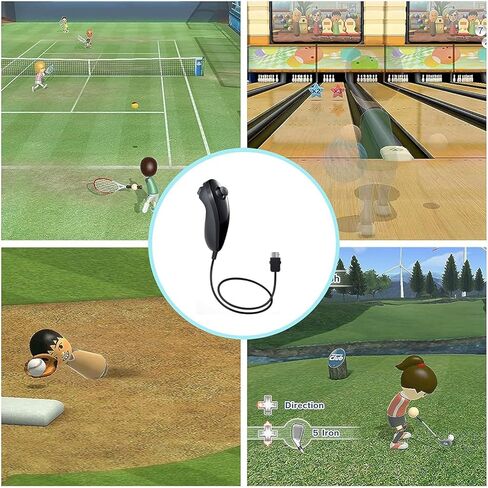 وحدة تحكم Nunchuck لجهاز Wii، عبوتان من وحدة تحكم ألعاب الفيديو Nunchuck عن بعد، وحدة تحكم Nunchuck متوافقة مع وحدة تحكم Wii Wii U، وحدة تحكم ألعاب اليد اليسرى واليمنى (أسود) in Saudi Arabia