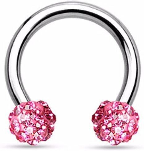 Crystal Paved Ferido Balls 316L Surgical Steel WildKlass Circular Barbell Horseshoe in Saudi Arabia