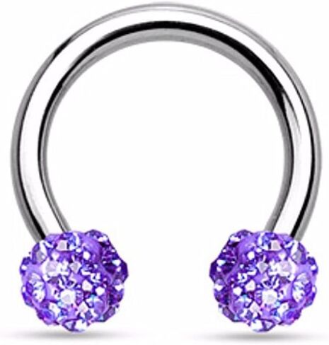 Crystal Paved Ferido Balls 316L Surgical Steel WildKlass Circular Barbell Horseshoe in Saudi Arabia